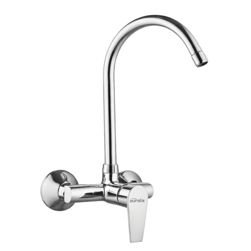 astra single lever sink mixer wall mount extended spout