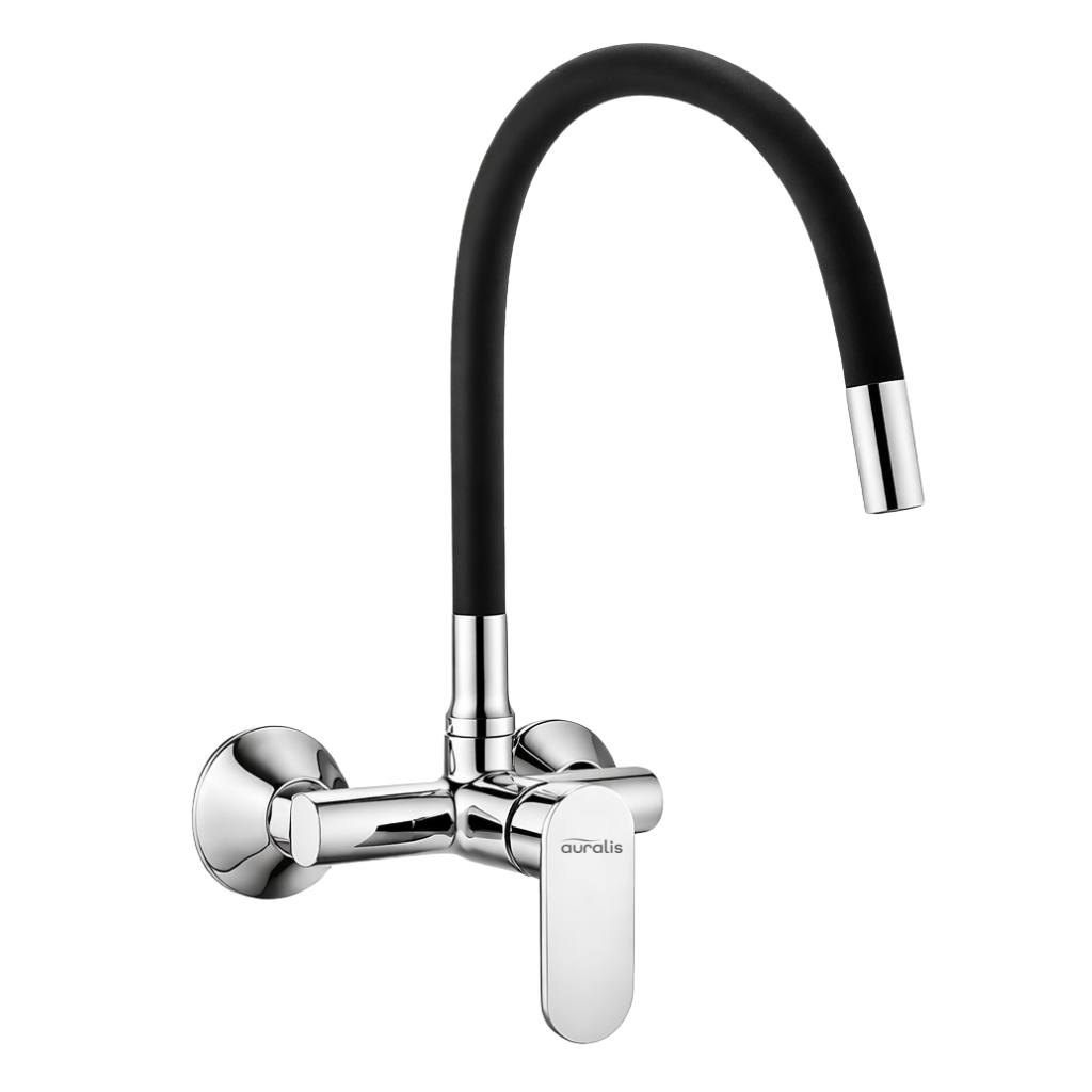 orion single lever sink mixer wall mount flexible spout